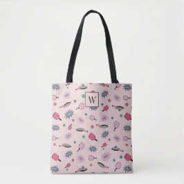Pickleball farbenfrohe Monogramm erstes Anfangsmus Tasche