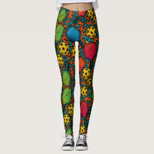 Pickleball - farbenfrohe Paddle Muster Urban Art Leggings