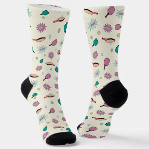 Pickleball! Farbliches Muster Socken