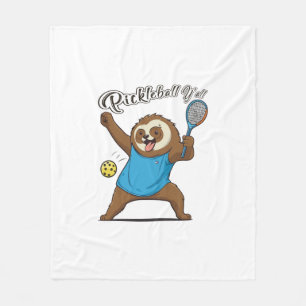 Pickleball Faultier T- Pickleball Ihr Alle Fleecedecke