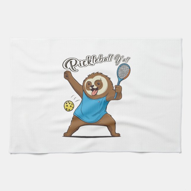 Pickleball Faultier T- Pickleball Y'all Geschirrtuch (Horizontal)
