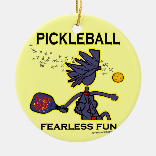 Pickleball Fearless Fun Keramikornament (Vorne)
