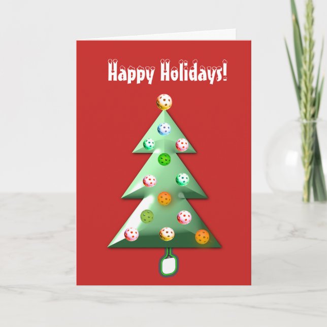 Pickleball Feiertags-Karte Feiertagskarte (Vorderseite)