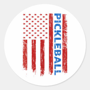 Pickleball-Flagge - Paddleball Pickleball spielen Runder Aufkleber