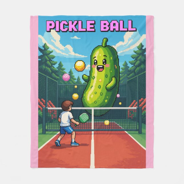 Pickleball Fleecedecke (Vorderseite)