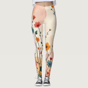 Pickleball Floral Whimsical Wildblume Leggings