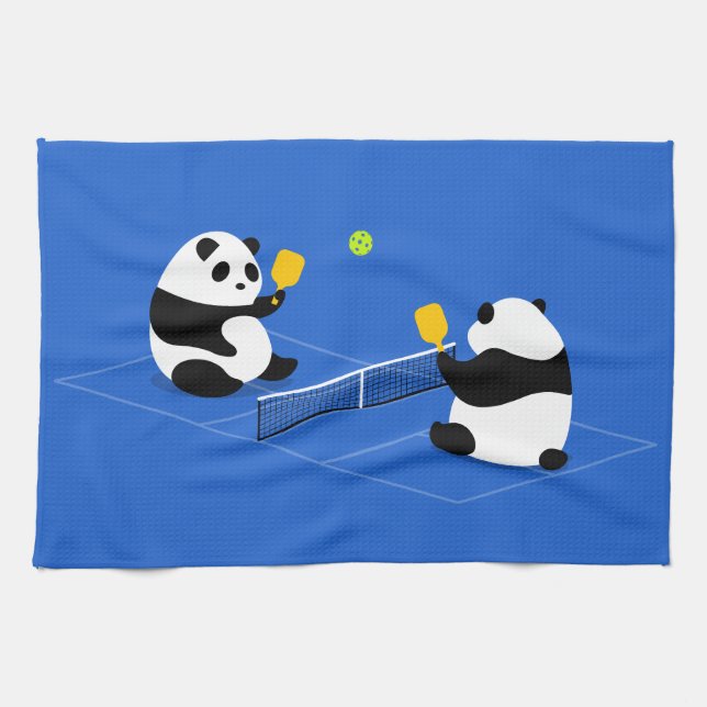 Pickleball folâtre la serviette : "Pandas de (Horizontal)
