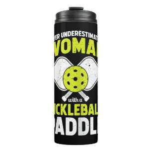 Pickleball-Frau Lustiges Pickleball-Spieler-Gesche Thermosbecher