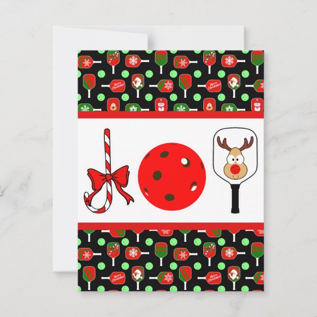 Pickleball Freude Weihnachten Party Red Green auf  Einladung (Vorderseite)