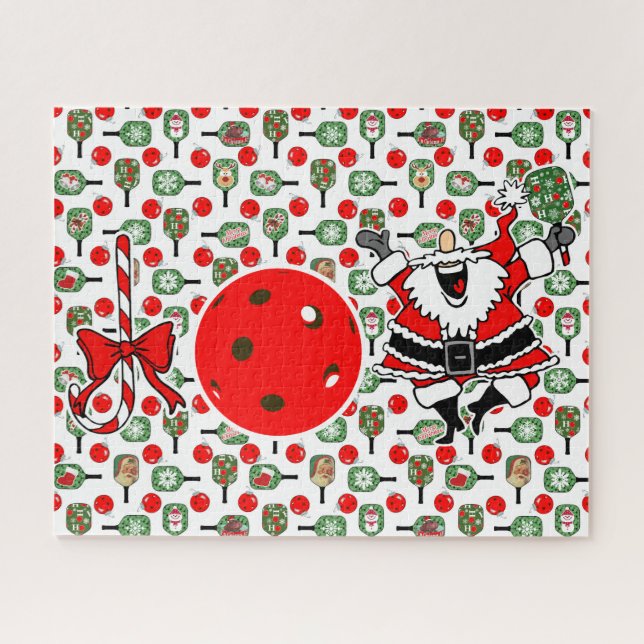 Pickleball Freude Weihnachten Weihnachtsmann Paddl (Horizontal)