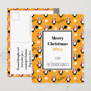 🐧 Pickleball Frohe Weihnachten 🎁 Postkarte