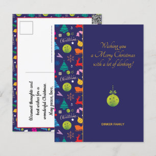  Pickleball 🎄 Frohe Weihnachten, Sondertext Postc Postkarte