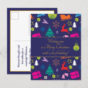  Pickleball 🎄 Frohe Weihnachten, Sondertext Postkarte