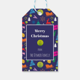 Pickleball 🎄 Frohe Weihnachts Wrapping Marine Geschenkanhänger