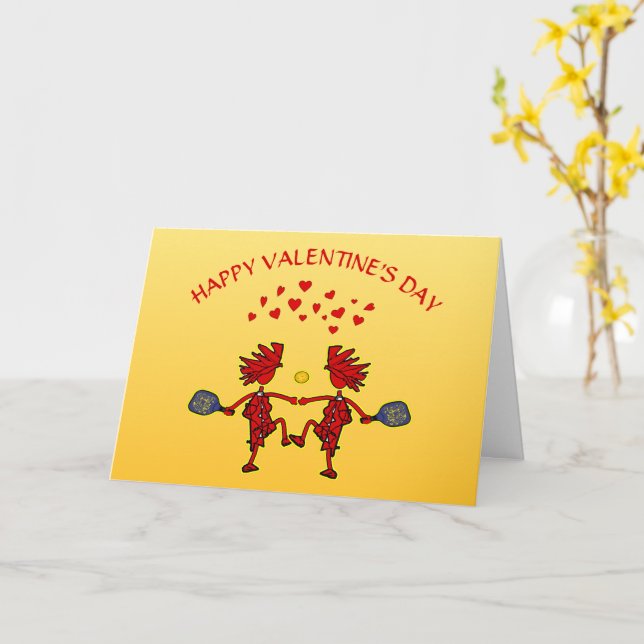 Pickleball Fun Valentine Karte (Gelbe Blume)