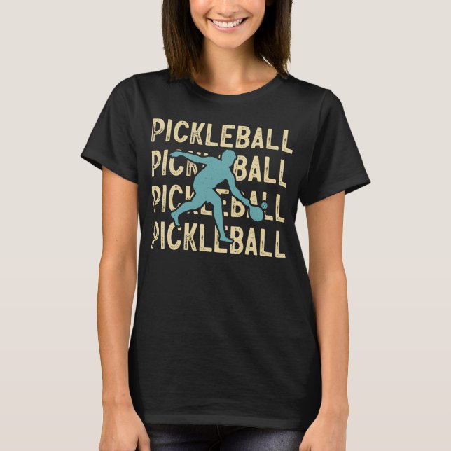 Pickleball fünf Mal mit einem Spieler, der auf den T-Shirt (Vorderseite)