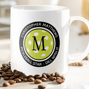 Pickleball Funny Custom Quote Name Initial Black Kaffeetasse