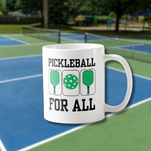 Pickleball für alle Paddels und Ball Green Kaffeetasse