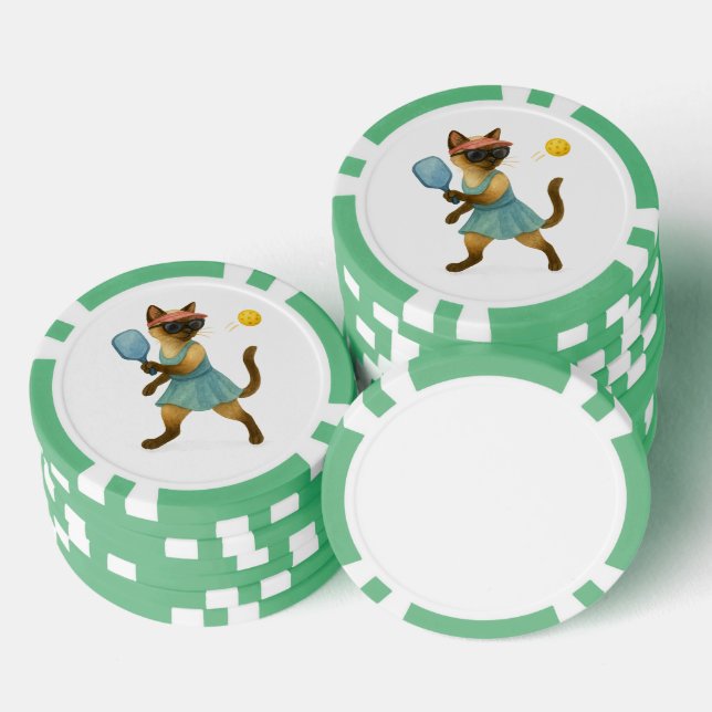 Pickleball für siamesische Katzenliebhaber Pokerchips (Stapel)