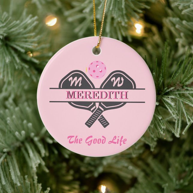 Pickleball Gal Paddles Initialer Individuelle Name Keramik Ornament (Von Creator hochgeladen)