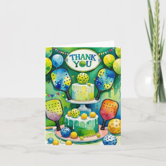 Pickleball Geburtstag Dankeskarte (Vorderseite)