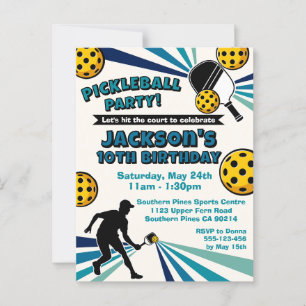 Pickleball-Geburtstagsfeier Retro Vintage-Postkart Postkarte