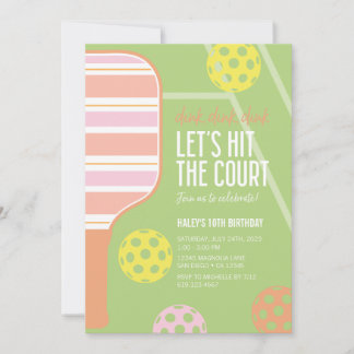 Pickleball Geburtstagsparty Einladung ・ Dink Dink 