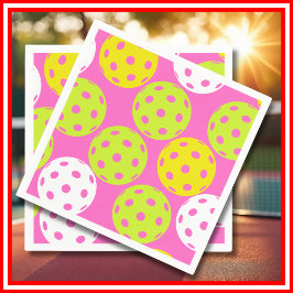 Pickleball Geburtstagsparty Niedlich Pink Sports Serviette