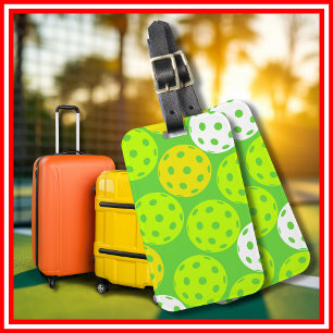 Pickleball Geburtstagsparty Niedlicher Grüner Spor Gepäckanhänger