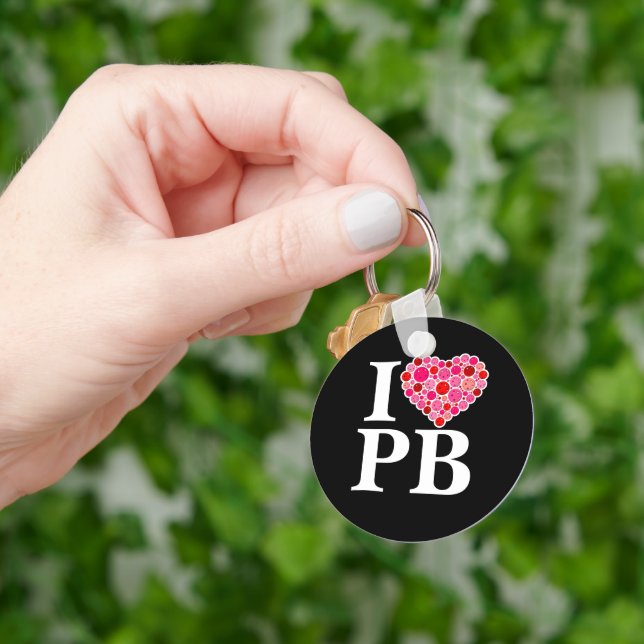 Pickleball gefüllt Herz rosa und rot I Herz PB Schlüsselanhänger (Hand)
