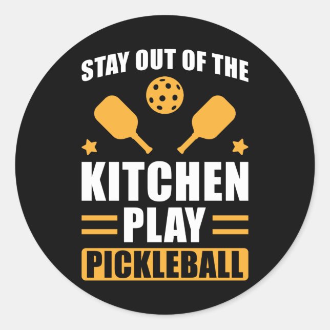 Pickleball-Geschenk Bleibe aus der Küche Runder Aufkleber (Vorderseite)