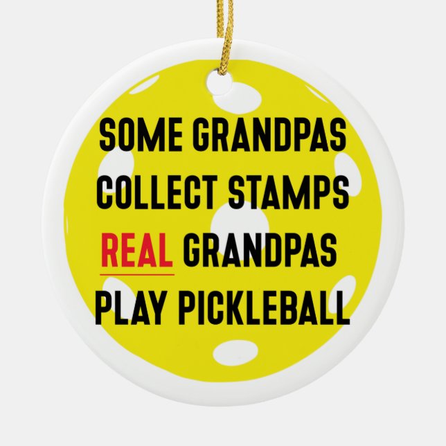 Pickleball-Geschenk für Großvater Keramik Ornament (Vorne)