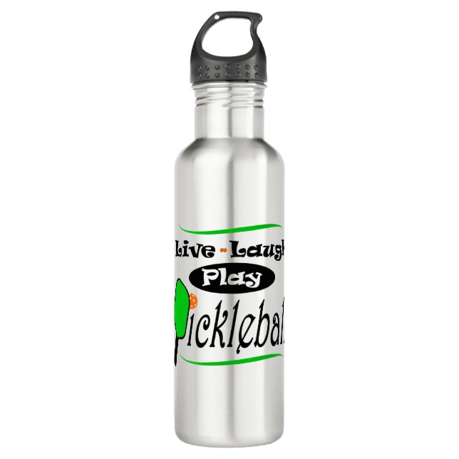 Pickleball-Geschenk Live-Laute Spielen Pickle Ball Edelstahlflasche (Vorderseite)
