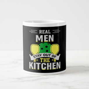 Pickleball Geschenk Real Men Bleibe aus der Küche Jumbo-Tasse