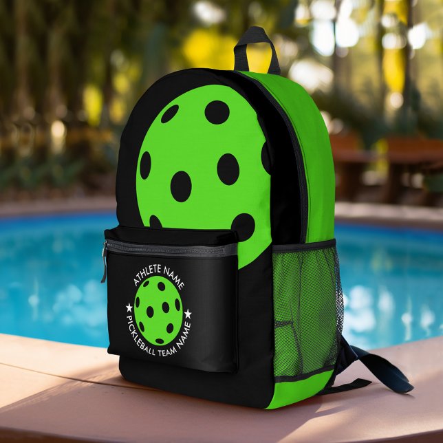Pickleball, Gezeichnet mit eigenem Sportnamen - Li Bedruckter Rucksack (Personalized Sports Backpack)