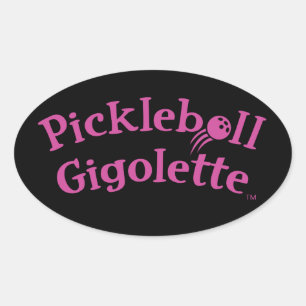 Pickleball Gigolette™ Swingrz Swag Court Jester Ovaler Aufkleber