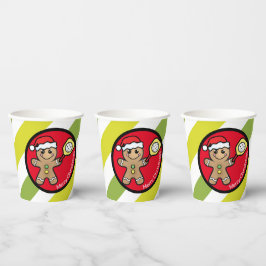 Pickleball Gingerbrey Sondertext Pappbecher