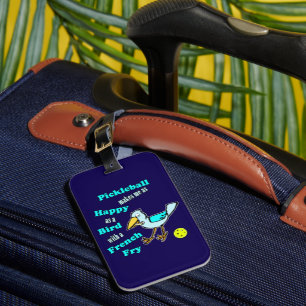 Pickleball Glücklicher Blauer Vogel Navy Blau und  Gepäckanhänger