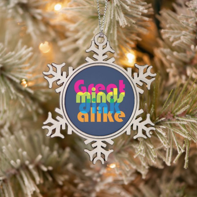 Pickleball Große Geister versinken gleich Schneeflocken Zinn-Ornament (Baum)