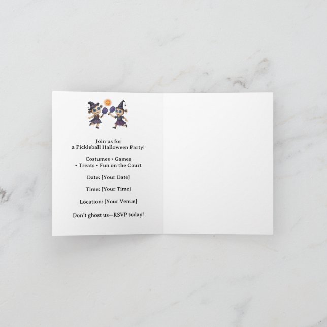 Pickleball-Halloween-Party Einladung (Innenseite)