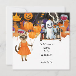 Pickleball-Halloween-Party für Katzenliebhaber Einladung
