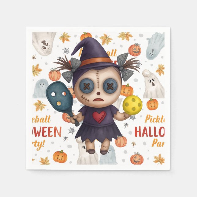 Pickleball Halloween zum Party Serviette (Vorderseite)