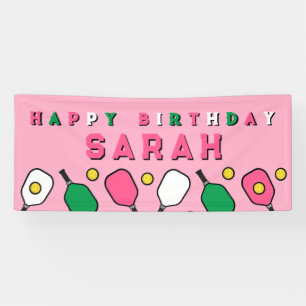 Pickleball Happy Birthday Banner