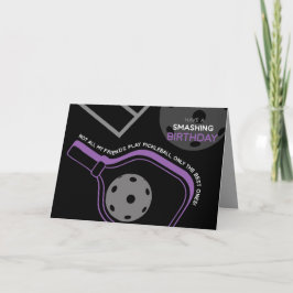 Pickleball Happy Birthday Black Customizable Card Karte