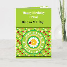 Pickleball Happy Birthday Green  Customizable Card Karte