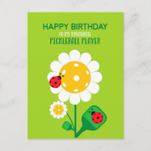 Pickleball Happy Birthday Niedlich Green individue Postkarte