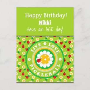Pickleball Happy Birthday Niedliche benutzerdefini Postkarte