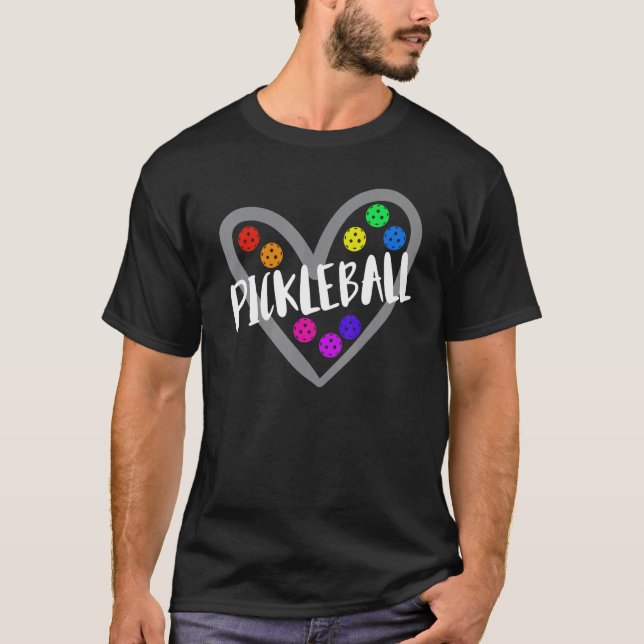 Pickleball Heart For Pickleball Players T-Shirt (Vorderseite)
