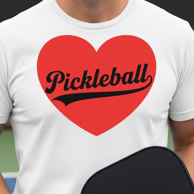 Pickleball Heart Love Sports Minimalist White Tee (Von Creator hochgeladen)