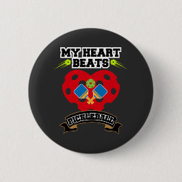 Pickleball Heart Paddle Ball Passion Sport Liebe Button